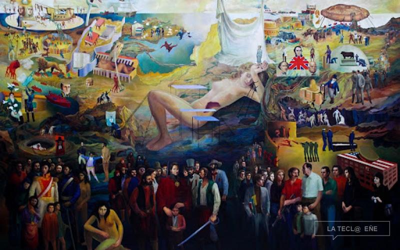 Cuadro San Martín, Rosas y Perón, de Alfredo Bettanin.