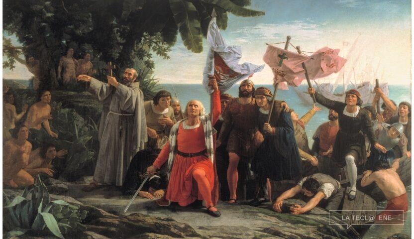 Primer desembarco de Cristóbal Colón en América. Óleo, Museo del Prado.