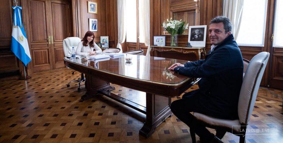 Cristina Fernández y Sergio Massa. Foto NA.