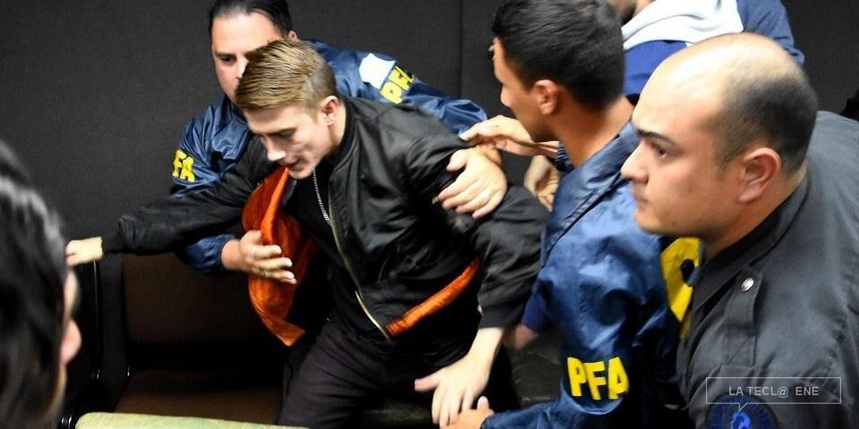 El momento de la detención de Levchenko en los Tribunales de Mar del Plata, en 2018.
